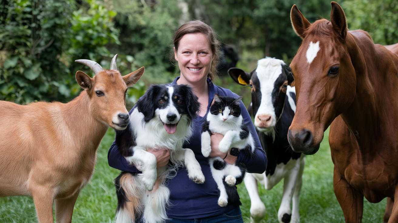 a photo of a woman holding a dog a cat a Yf1B8FocTRqBEQ1Ej PcHg FkdyEQB2Q aq4 1HachqNw